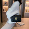 Women Leather Crossbody Bags Small Shoulder Messenger Chain Handbag (Black)