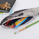 Creative Unisex Fish Shape Pencil Case Zipper Large Capacity Pen Bag Clutch