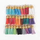 30pcs Suede Tassel Leather Pendants for Keychain Bag Cellphone Decor Making DIY