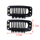 10Pcs Toupee Wig Clips Snap Clips W/ Rubber Back Hair Extension Black 9 TeetFHES