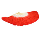 Chinese Folk Art Silk Veil Bamboo Short Dancing Red Fan for Belly Dance