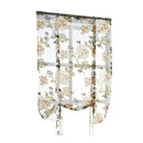 Chic Peony Short Roman Curtain Tie-up Shade Sheer Voile for Small Window