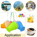 Silicone retractable folding cup 1 collapsible travel camping 200ml T9K2