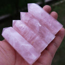 50-60mm Natural Rock Pink Rose Quartz Crystal Wand Point Healing Stone Wholesale