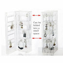 Foldable 4-Panel Jewelry Screen Hanger Organizer Earrings Necklace Chains D Z9B4