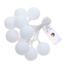 10 LED 2.5m Rattan Ball String Fairy Light Battery Xmas Decor(Colorful)