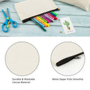 12 Pack Canvas Zipper Bags, Blank DIY Craft Pouches for Travel Cosmetic Mak H3A1