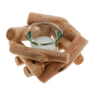 Handmade Rustic Wooden Tealight Candle Holder Succulent Planter Centerpiece