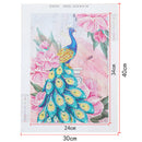 Peacock Pink Flower Irregular Rhinestone Picture DIY Set 30x40cm (PA041)