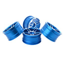 4-Pack Aluminum Wheel Rim for HSP HPI Kyosho 1:10 On-Road RC Flat Racing Car