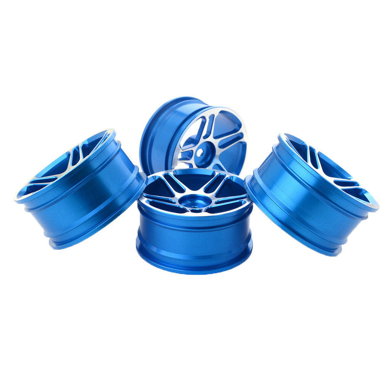 4-Pack Aluminum Wheel Rim for HSP HPI Kyosho 1:10 On-Road RC Flat Racing Car