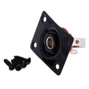 Rectangle Output Input Jack Plate Socket Plug for Electric Guitar Bass Black