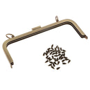 21cm Meta Frame Purse Frame Kiss Clasp Lock Squared Bag Clutch Frame Bronze