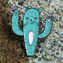 Cartoon Enamel Cactus Plant Cat Brooch Pins Animal Lapel Collar Pin Jewelry nTE.