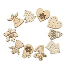 50pcs 3cm Wood Christmas Decor DIY Xmas Tree Hanging Ornaments Pendant (K)
