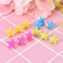 12 star multi-coloured translucent assorted push pins drawing cork board officJR