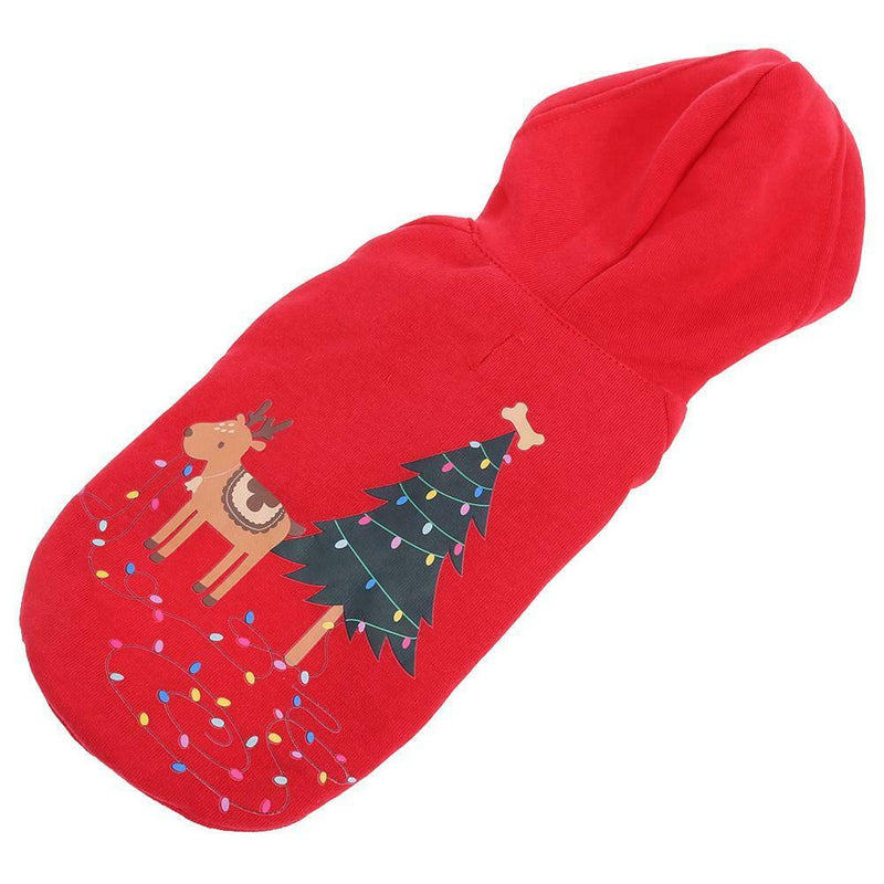 Pet dog print Santa Claus clothes Christmas autumn and winter clothes S