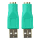 2Pcs PS/2 Female to USB Male Converter Adapter Adaptor For Mouse & Keyboard