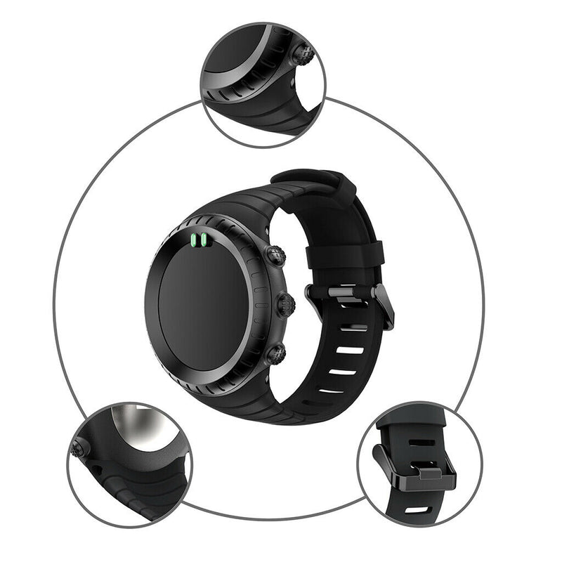 Silicone Watch Replacement Band Strap For SUUNTO CORE Smart Bracelet Black