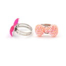 5Pcs Cute Heart Butterfly Rings Adjustable Jwewlry Kids Fashion Accessories  MO