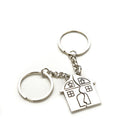 2 X Couple Keyring House Shape Personalized Souvenirs Metal Couple Keychain BX