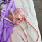 Flower Decor Drawstring Shoulder Bags Women Crossbody Tassel Bag (Pink)