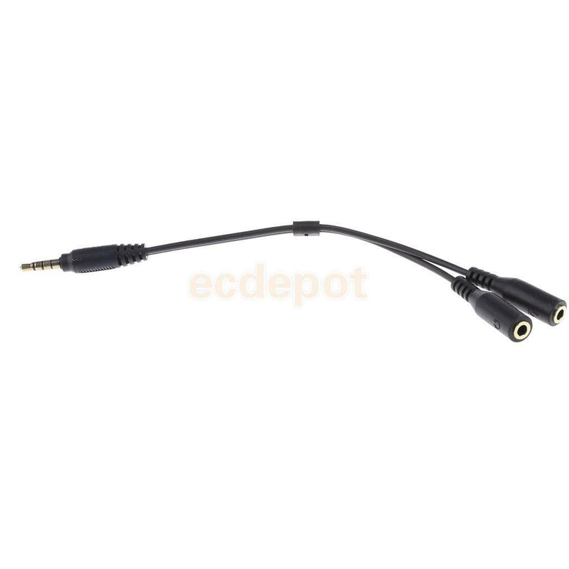 1 Male to 2 Female 3.5mm Audio Y Splitter Headphone Cable Cord for Computer