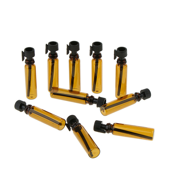 50pcs 1ml Empty Refillable Amber Bottles for Liquid Aromatherapy Fragrance