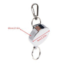 Fishing Zinger Retractor Key Ring Reel Holder Retractable Steel Cable Metal 60cm