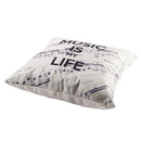 With "MUSIC IS MY LIFE" concert notes flax pillowcase office cushions pillo W3D8