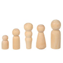 5Pcs Family Wood Crafts Unfinished Wood Diy Art Craft Painting Family Five