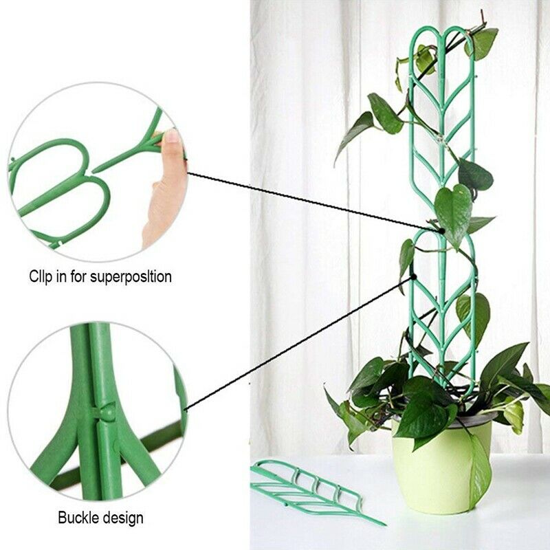 Garden Trellis For Climbing Plants, Leaf Shape Potted Plant Support Vines V