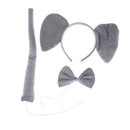 3Pce/Set Elephant Animal Zoo Headband Ears Bow Tail Fancy Dress For Kids Gi 3C