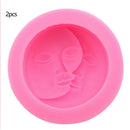 2pcs Sun Moon Face Silicone Cake Chocolate Mould Fondant Soap Mold Craft