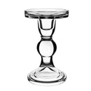 Clear Glass Candle Holders Set Of 3 for Pillar Taper and Tealight Candles,