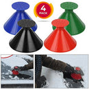 4pcs Magical Car Windshield Ice Scraper Cone Shape Snow Remover Funnel Tool