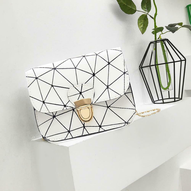 Geometric Irregular Print Shoulder Handbags Women PU Leather Crossbody Bags