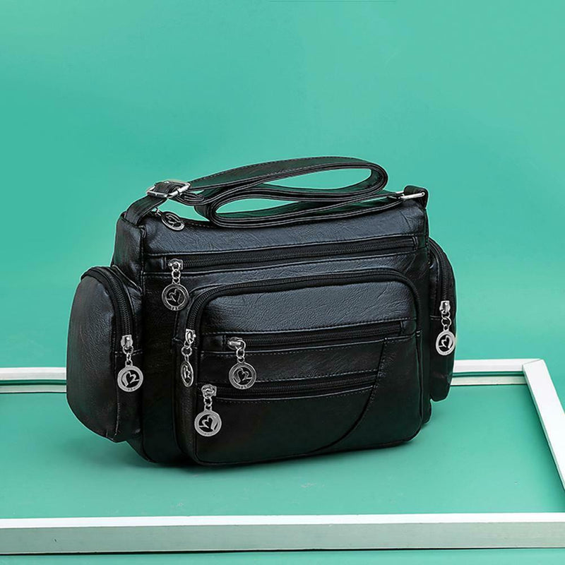Fashion Women Shoulder Sling Bags PU Leather Multi-pocket Messenger Handbag