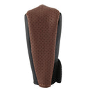 Gear Shift Knob Cover Synthetic Leather Shifter Lever Knob Cover (Brown) A