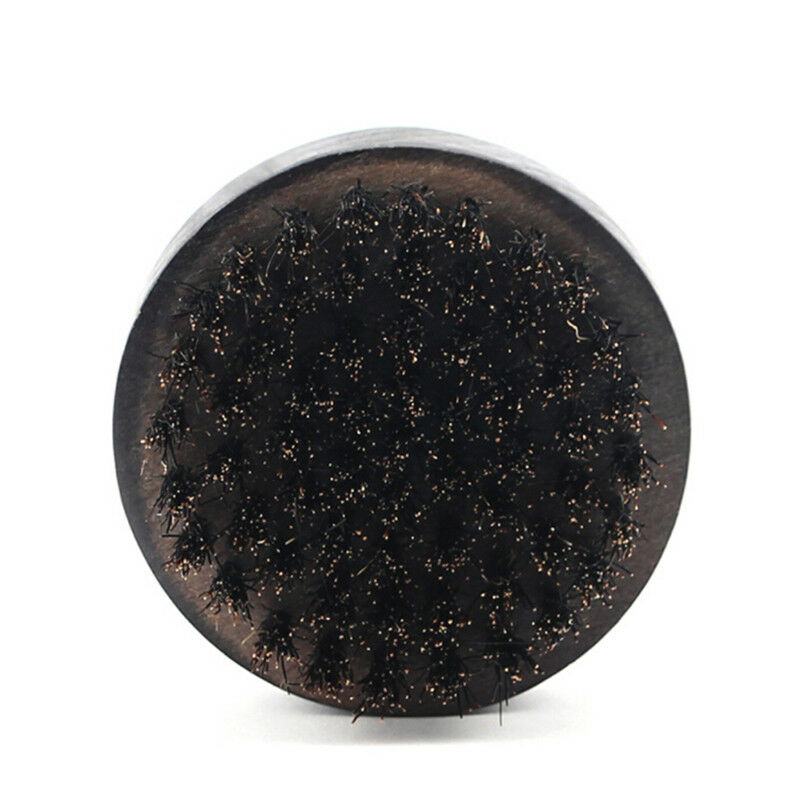 Black boar hair bristle beard mustache brush military hard round wood handle Gw