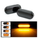 Pair For VW MK4 Jette Beetle Flashing Smoked LED Side Marker Lights Lens Fender