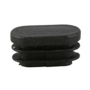 15mm x 30mm Plastic Oval Shaped End Cap Tube Insert Black 24 Pcs