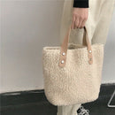 Women Plush Handbags Casual Totes Female Single Shoulder Bags Top Handbag