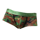 Mens Green Camo T Shirt Summer Sports Tops  Brief Swim Trunk Set