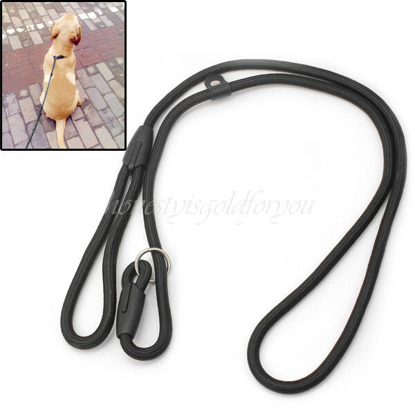 Casual 54" Strong Nylon Rope Pet Dog Training Leash Walking Lead Collar Black