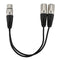 New 3pin XLR FEMALE jack to dual 2 MALE plug Y SPLITTER cable adaptor 1 ft