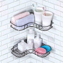 Bathroom Kitchen Shower Caddy Shelf Triangular Wall Corner Rack Black Organ J7W4