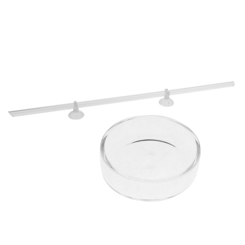 2Pcs Aquarium Fish Tank Glass Shrimp Food Dish with Acrylic Feeding Tube 40cm