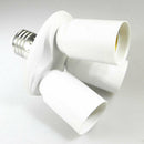 3 E27 Light Bulb Socket to AC Wall Outlet Plug Adapter On/Off Switch White LRW