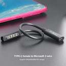 65W PD Fast Charging USB C Female Adapter Cable for Microsoft Surface Pro 2 A